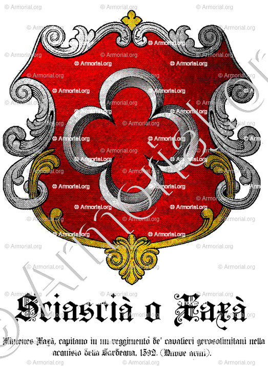 SCIASCIA o XAXA_Ximenes Xaxà, Sardegna, 1400. (Nuove armi)_Italia (i)