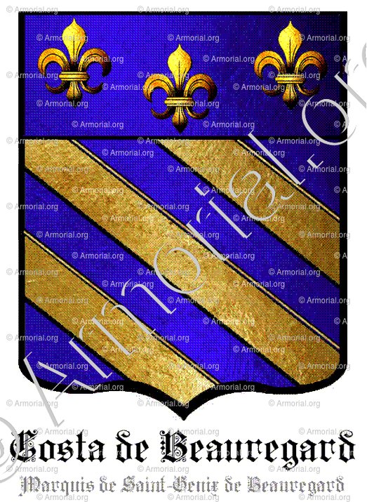 COSTA de BEAUREGARD Marquis de SAINT-GENIX de BEAUREGARD_Genova1389, Savoie 1700._Italia, France