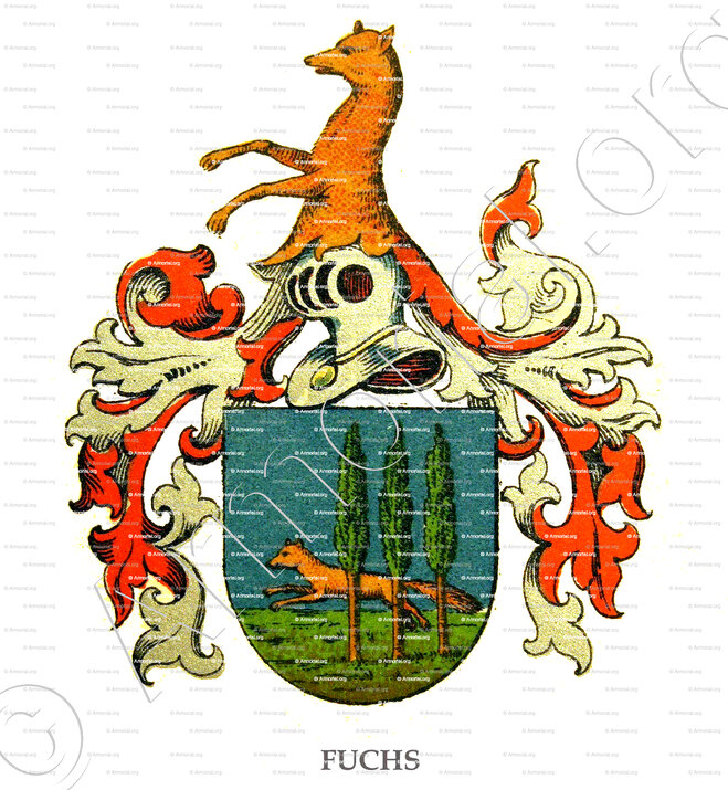 FUCHS - Armorial de la ville de Bâle. B.Meyer Knaus 1880 - Schweiz. Suisse. Svizzera..