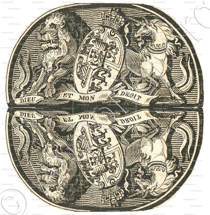 DIEU ET MON DROIT_cri de guerre de la monarchie britannique._Royaume-Uni