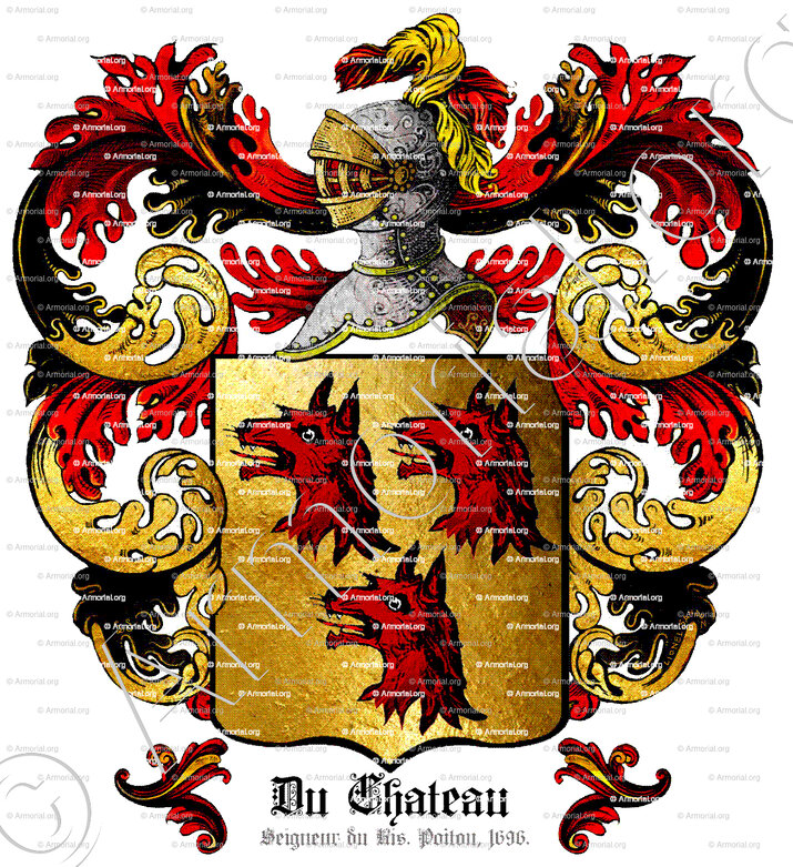 DU CHATEAU_Poitou, Limousin, Seigneur du Ris. (1696)_France