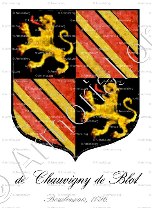 De  CHAUVIGNY de BLOT_Arm. du Bourbonnais 1696._France