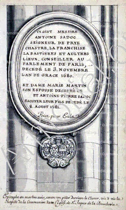 Seigneur SADOC & Dame MARTIN_Paris. Eglise Saint Jacques de la Boucherie_France