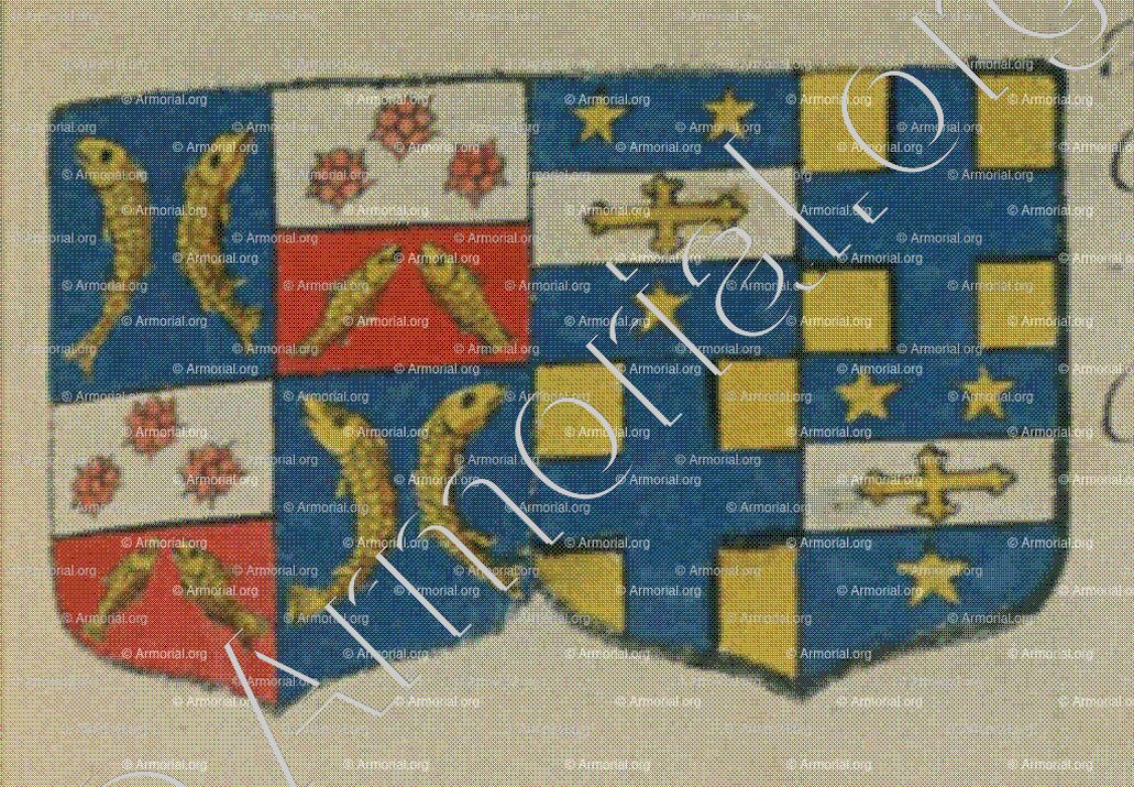 BARBAUD et de LECT sa femme (Alsace)_Blason enregistré sous le règne de Louis XIV_France 