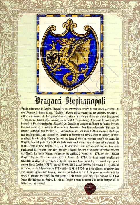 DRAGACCI STEPHANOPOLI_Corse, org. Grèce._France. (3) impression
