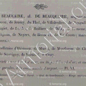 de BEAUCAIRE_Armorial du Bourbonnais (Cte G. de Soultrait, 1857)_France (ii)