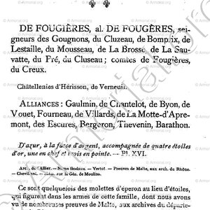 de FOUGIERES ou de FOUGERES_Armorial du Bourbonnais (Cte G. de Soultrait, 1857)_France (7)