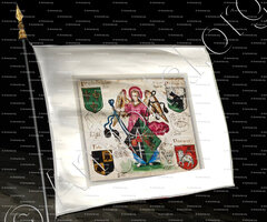 drapeau-D'EDELLS. De BEER. POTS. BOLL. ALLER. DOUWER. BOTH. RUYSCH._14e eeuw, 16e eeuw._Nederland