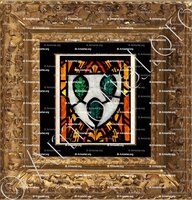 cadre-ancien-or-ANQUETIL_Armoiries, vitrail (La plus ancienne famille seigneurial). Eglise de Quettehou (Manche) (Normandie)._France (1)