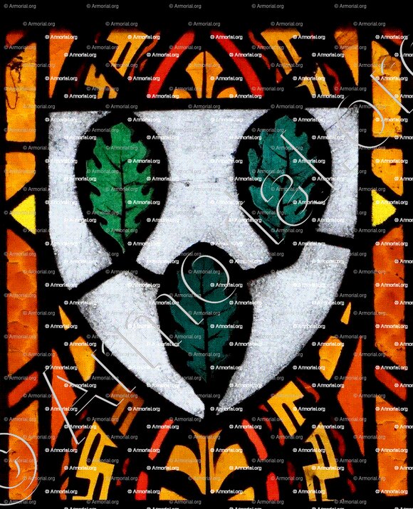 ANQUETIL_Armoiries, vitrail (La plus ancienne famille seigneurial). Eglise de Quettehou (Manche) (Normandie)._France (1)