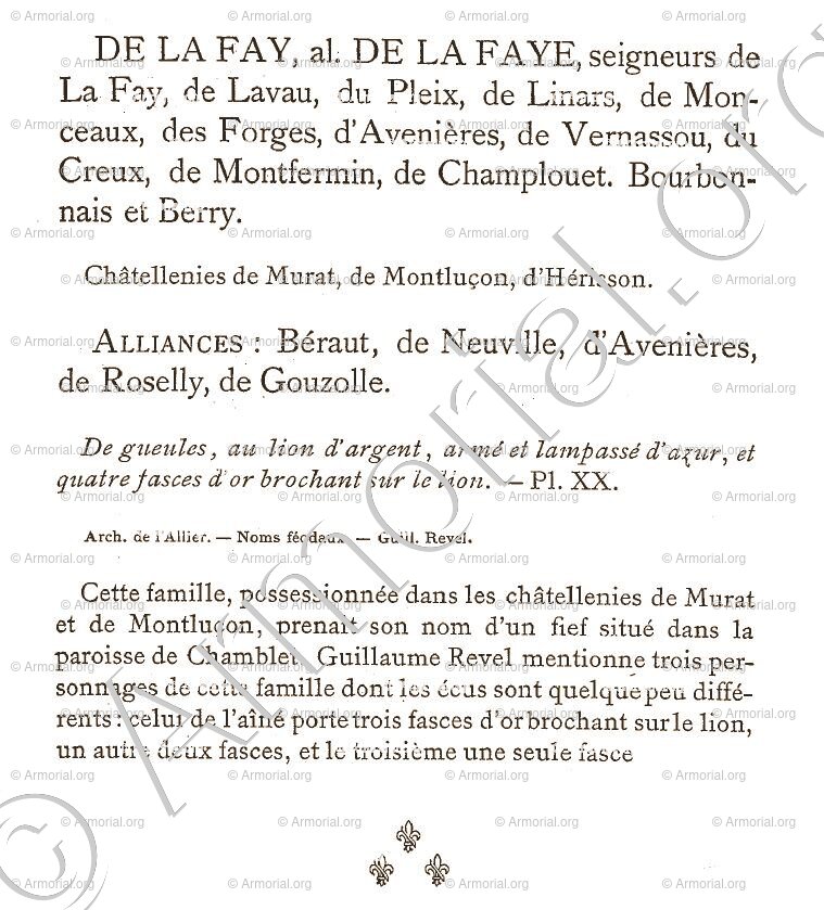 De LA FAY alias de LA FAYE