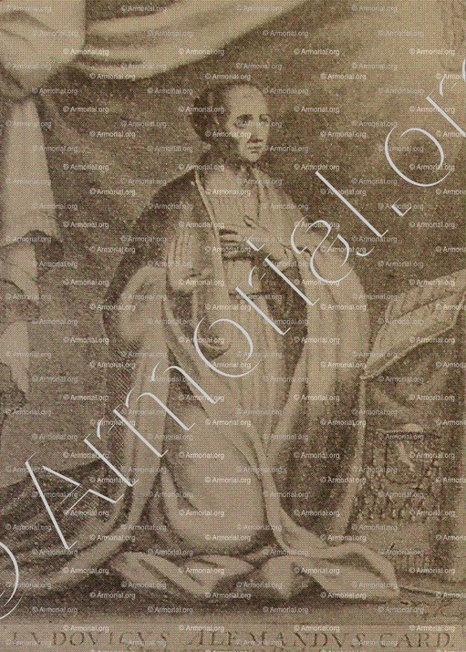 ALLEMAND_gravure de personnage, Louis Allemand  archevêque d'Arles abbé de Montmajour (Provence)_France