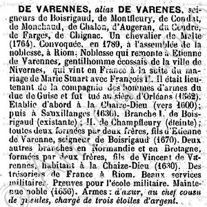 de VARENES ou de VARENNES_Dict des Anciennes Familles d'Auvergne_France (i)