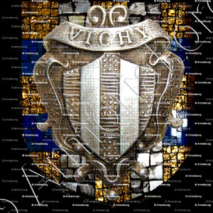 VICHY_Armes de Vichy. Etain1913 et Mosaique. (Bourbonnais)_France (i)bis