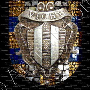 VICHY_Armes de Vichy. Etain1913 et Mosaique. (Bourbonnais)_France (i)bis
