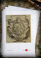velin-d-Arches-MONTMAJOUR_armoiries ex libris vers 1700 de l'Abbaye de Montmajour (Provence)_France