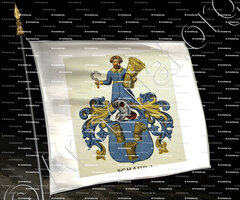 drapeau-SCHAUB - Armorial de la ville de Bâle. B.Meyer Knaus 1880 - Schweiz. (i)