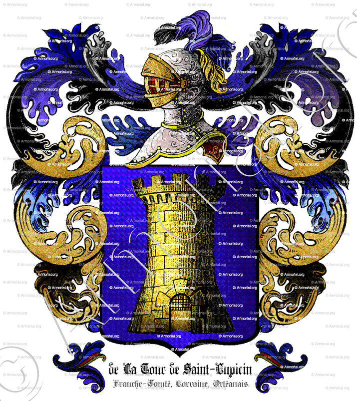 de LA TOUR de SAINT-LUPICIN_Franche-Comté 12e siècle. Lorraine 18e siècle. Orléanais 19 e siècle._France .