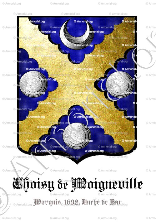 CHOISY de MOIGNEVILLE_Marquis, 1692. Duché de Bar._France (2)