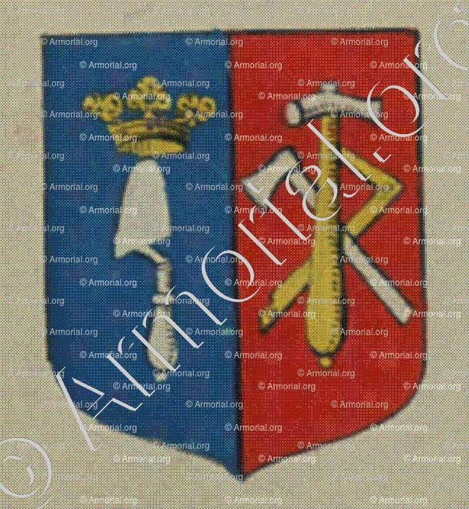 La COmmunauté des Maîtres Massons et Charpentiers du Bailliage de Benfeldt (Benfeld) (Alsace)_Blason enregistré sous le règne de Louis XIV_France 
