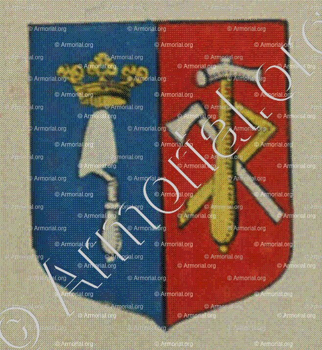 La COmmunauté des Maîtres Massons et Charpentiers du Bailliage de Benfeldt (Benfeld) (Alsace)_Blason enregistré sous le règne de Louis XIV_France 