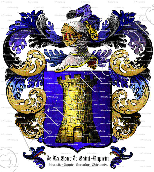 de LA TOUR de SAINT LUPICIN_Franche-Comté 12e siècle. Lorraine 18e siècle. Orléanais 19 e siècle._France ..