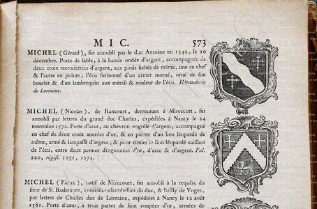 MICHEL (Nicolas) (Noblesse de Lorraine, 1572.)