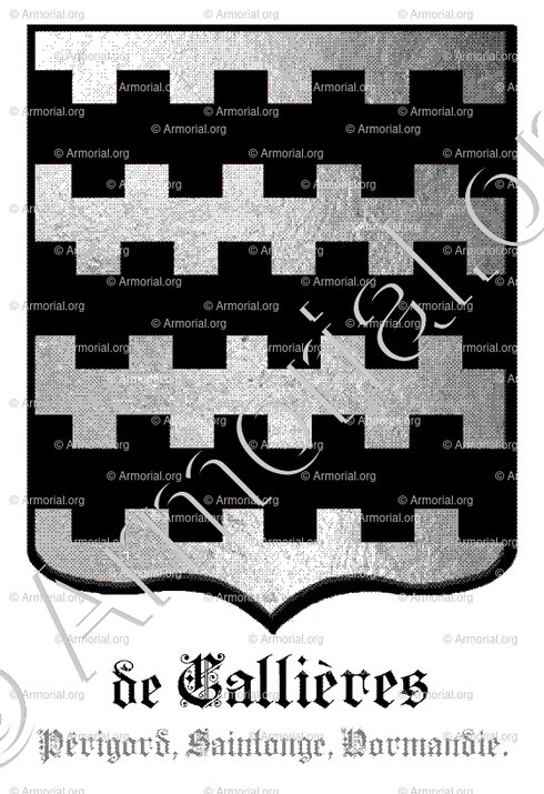de CALLIÈRES_Périgord, Saintonge, Normandie_France