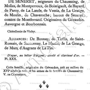 de SENERET_Armorial du Bourbonnais (Cte G. de Soultrait, 1890)_France (ii)
