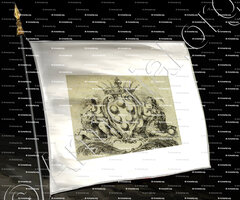 drapeau-MEDICI_Stefano Della Bella (Firenze, 1610 - 1664) Cartiglio con stemma dè Medici e due Putti._Italia