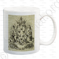 mug-MEDICI_Stefano Della Bella (Firenze, 1610 - 1664) Cartiglio con stemma dè Medici e due Putti._Italia