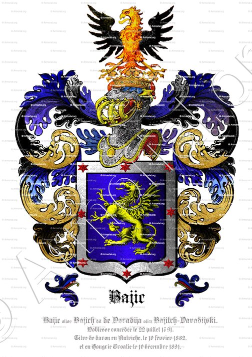 BAJIC_Bajich dit de Varadija olim Bajitch-Varadijski, anoblie en 1791._Hongrie, Croatie (+)