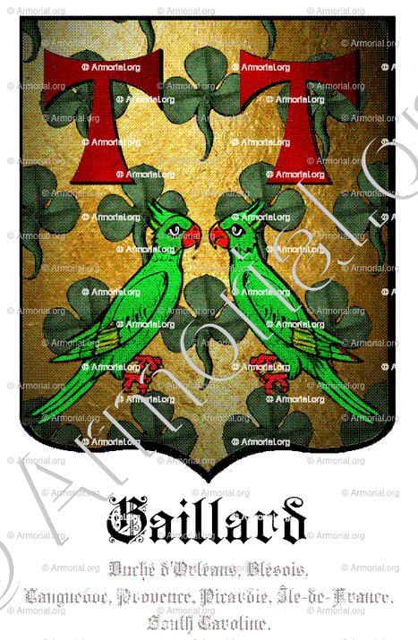 GAILLARD_Duché d'Orléans, Blésois, Languedoc, Provence, Picardie, Île-de-France. South Carolina.