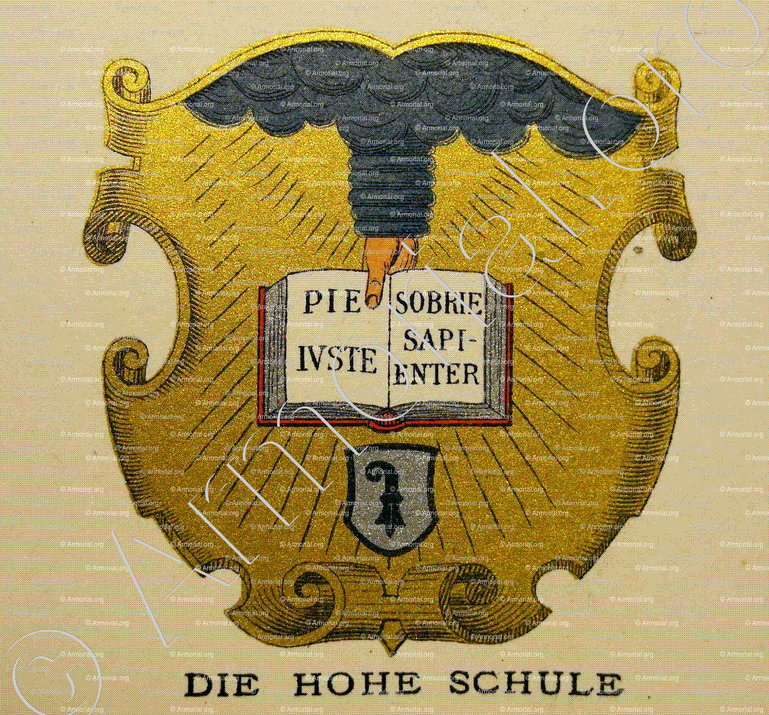 HOHE SCHULE_Wappenbuch der Stadt Basel . B.Meyer Knaus 1880_Schweiz