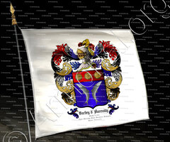 drapeau-BARBEY d'AUREVILLY_Anobli 1765. Fiefs d'Aurevilly, Motel, Tesnières, Taillepied, Roncey. Normandie._France..