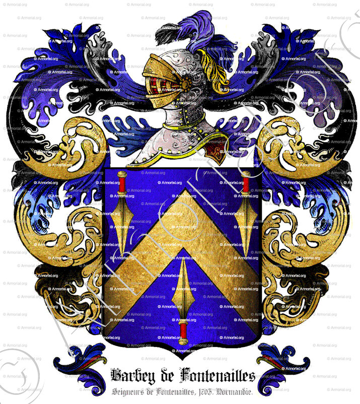 BARBEY de FONTENAILLES_Seigneurs de Fontenailles, 1703. Normandie_France.