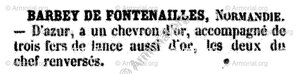 BARBEY de FONTENAILLES (Normandie)..(3)