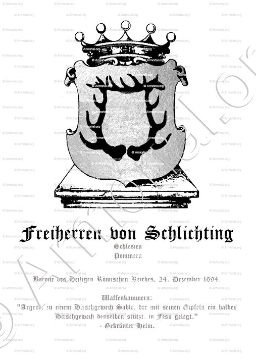 von SCHLICHTING_Oberschlesische._Provinz Pommern