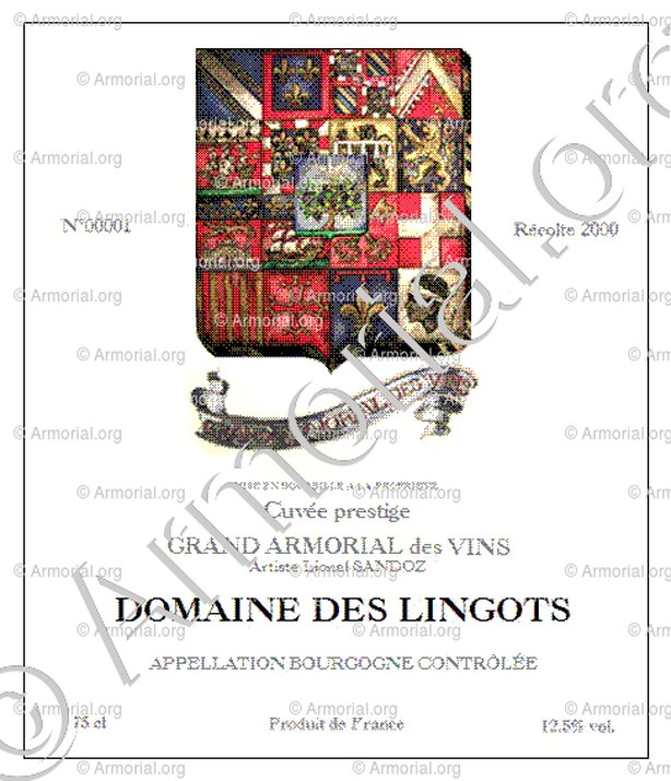 Marquis de MARCILLAC Grand Armorial des Vins. SANDOZ_Création Lionel Sandoz_Domaine du Vin.