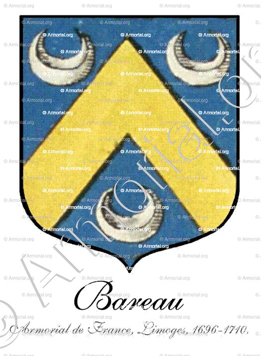 BAREAU_Limosin. Armorial de France, Limoges, 1696-1710._France