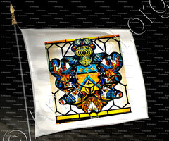 drapeau-PÉRICARD_Normandie, Maine, Champagne (vitrail musé de Troyes)._France ()