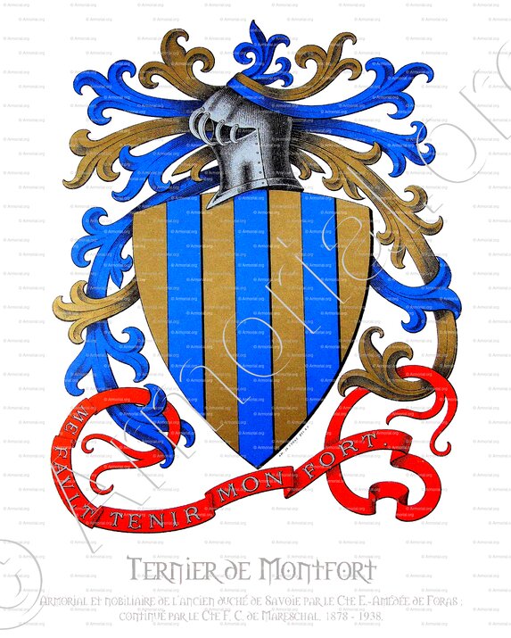TERNIER de MONTFORT_Armorial et nobiliaire de l'ancien duché de Savoie par le Cte E.-Amédée de Foras ; continué par le Cte F.-C. de Mareschal...1878 - 1938._Etats de Savoie
