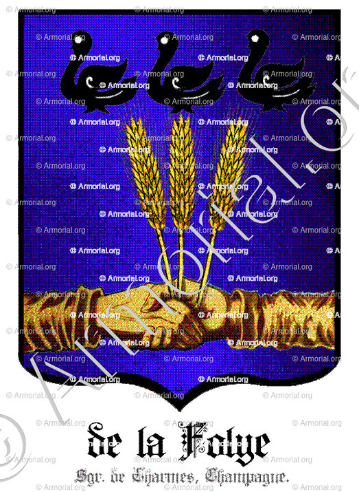 de la FOLYE_Seigneur de Charmes. Champagne._France