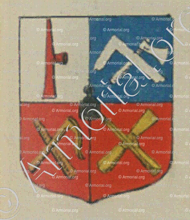 La Communauté et Confrérie des Charpentiers de la ville d'Haguenau en Alsace (Alsace)_Blason enregistré sous le règne de Louis XIV_France 