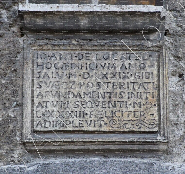 JEAN ANTOINE de LOCATEL; Château de Manuel de Locatel. 1579 Inscription. Conflans (Savoie).; France (i)