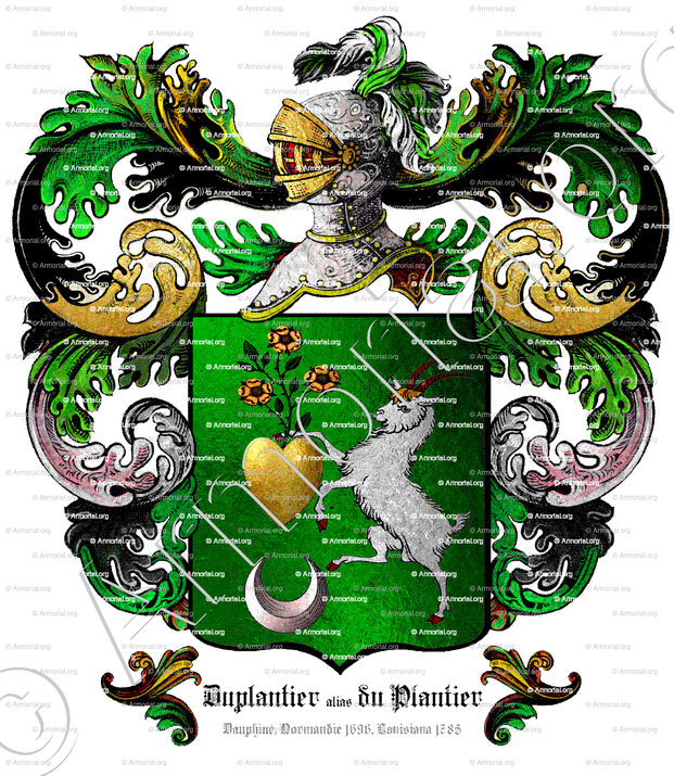 DUPLANTIER alias du PLANTIER_Dauphiné, Normandi 1696, Louisianna 1785._France...