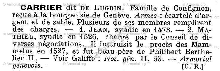 CARRIER dit de Lugrin