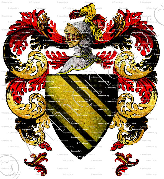 Bande de sable coticée d'or.