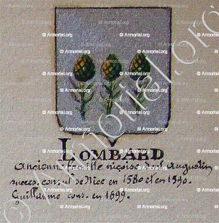 LOMBARD_Armorial Nice. (J. Casal, 1903) (Bibl. mun. de Nice)._France (i)