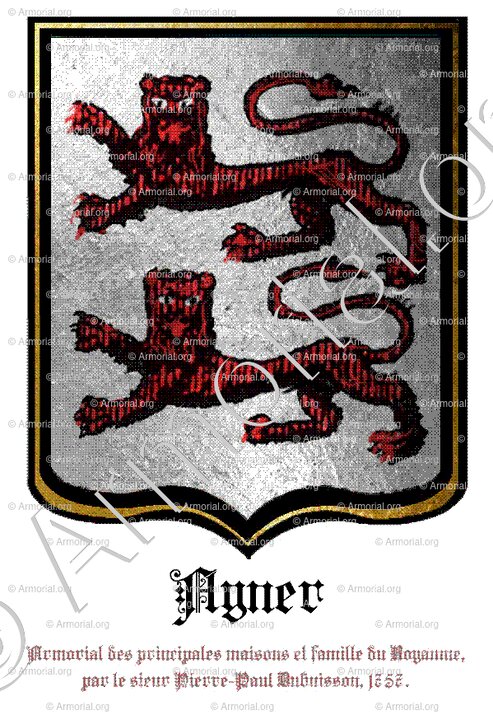 AYNER_Armorial des principales maisons et familles du Royaume, par le sieur Pierre-Paul Dubuisson, 1757._France Europe ()